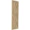 Ekena Millwork Americraft 4-Board Wood 2 Equal Panel Frmd Board-n-Batten Shutters w/Dbl Z-Bar, ARW102BF414X46UNH, PR ARW102BF414X46UNH - alternate 6